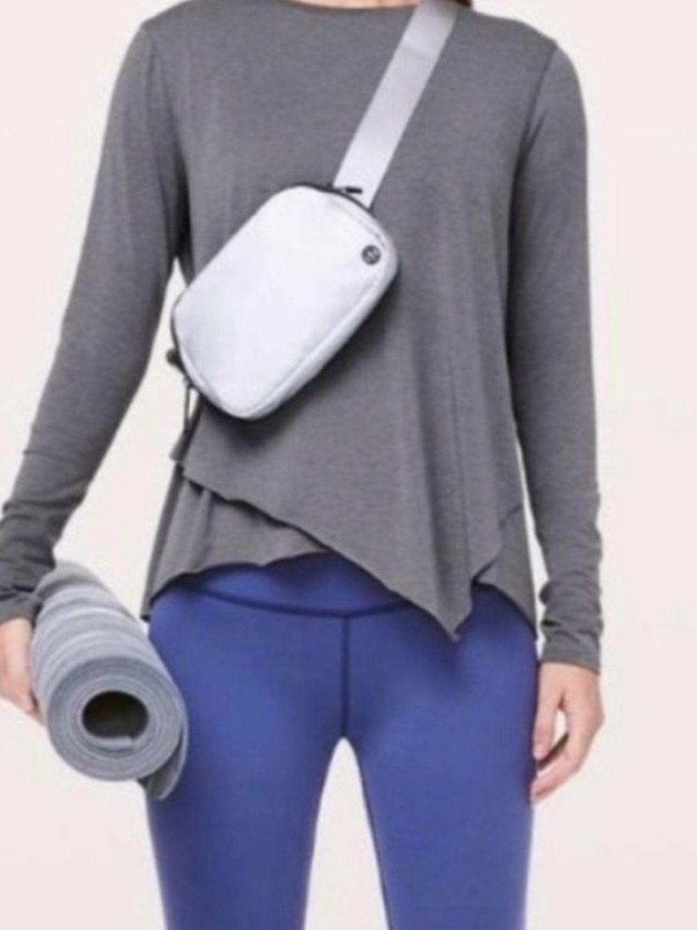 Lululemon Sweetest Day Asymmetrical Layered Long Sleeve - sage green - Large/10